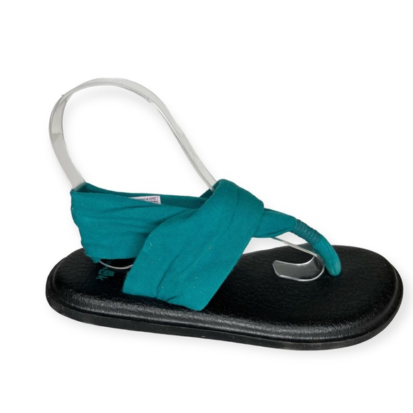 Sanuk Shoes - Sanuk Yoga Mat Strap Sandals Flip Flops Women’s Size 6 Teal Green Black Nice!